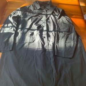 RANDOM IDENTETIES BLACK SATIN OVERCOAT